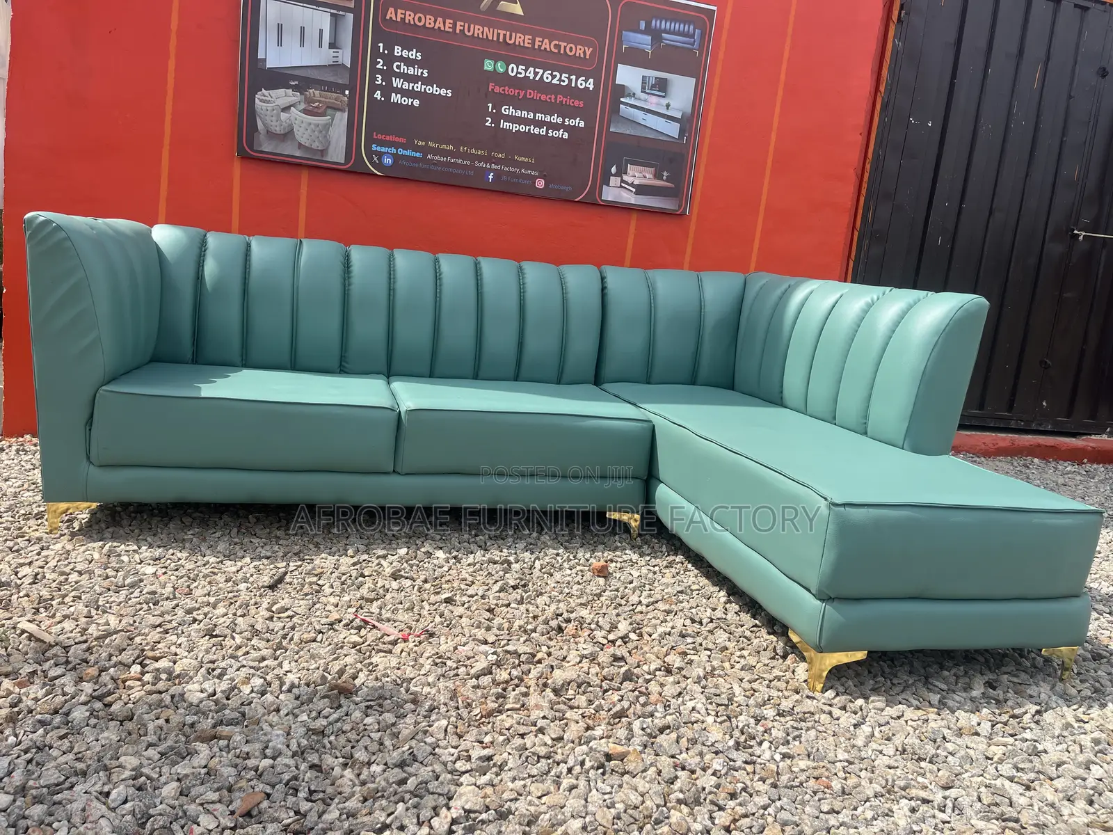 L Shaped Leather Sofa Chair (Delivery Before Payment)