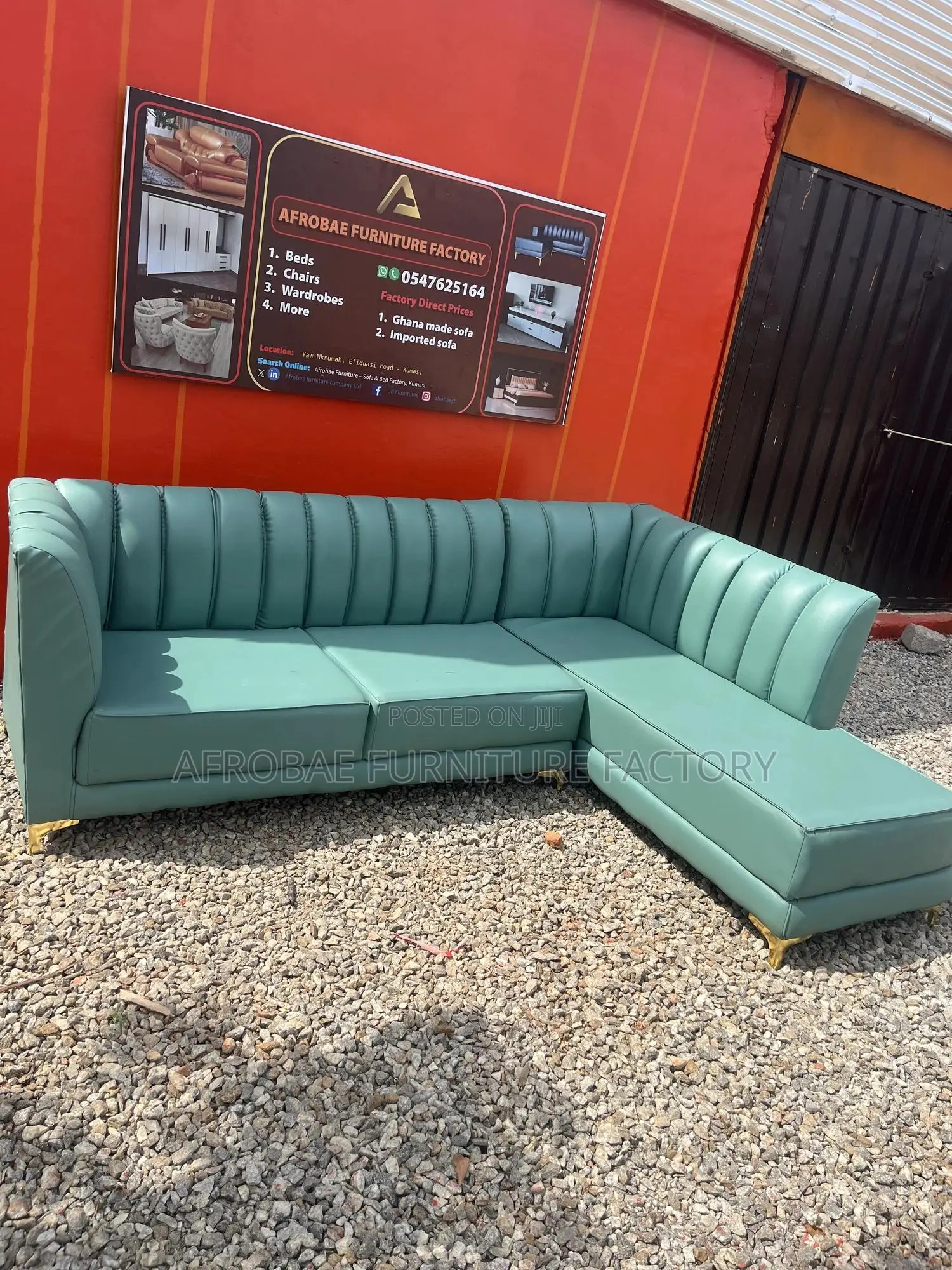 L Shaped Leather Sofa Chair (Delivery Before Payment)