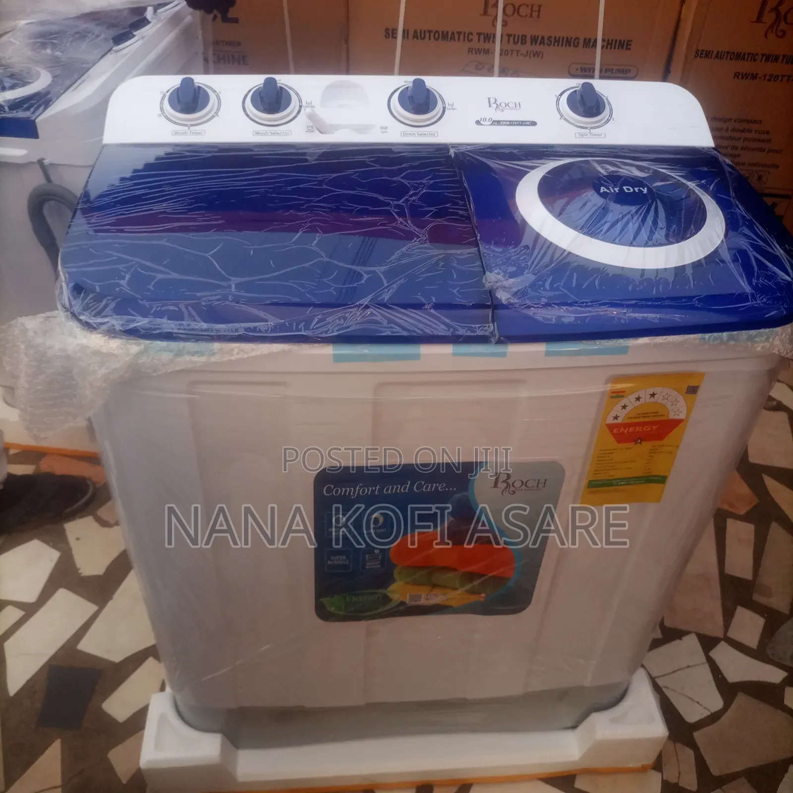 Roch 10kg Semi Automatic Washing Machine Twin Tab