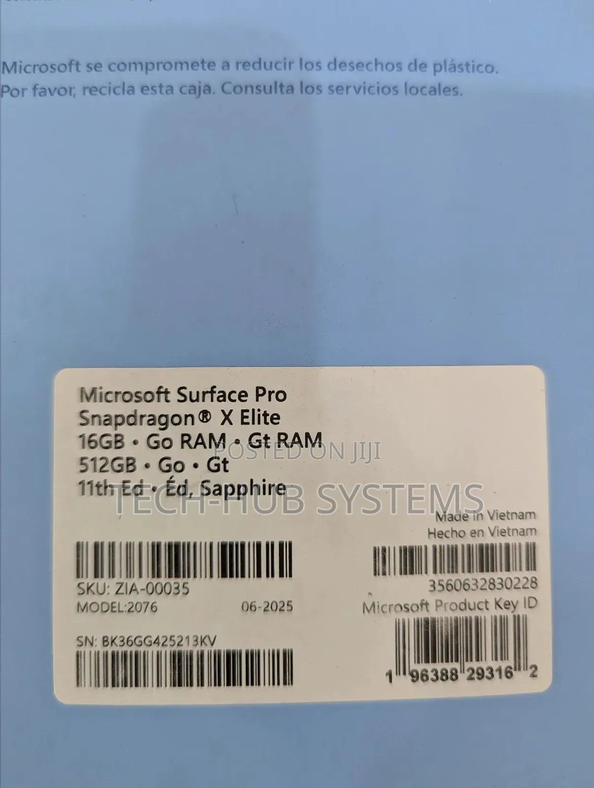 New Microsoft Surface Pro 11th Edition, a Copilot+ PC 16GB SSD 512GB