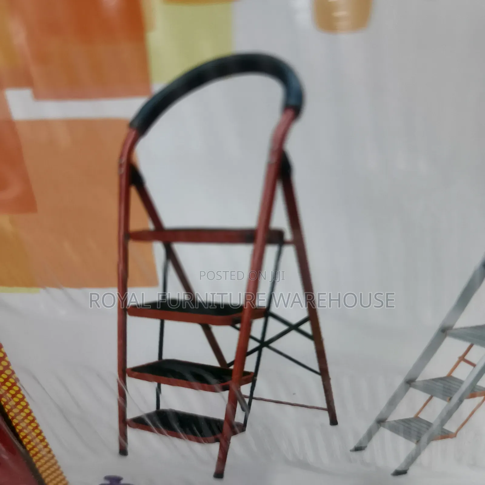 5 Steps Metallic House Hood Ladder