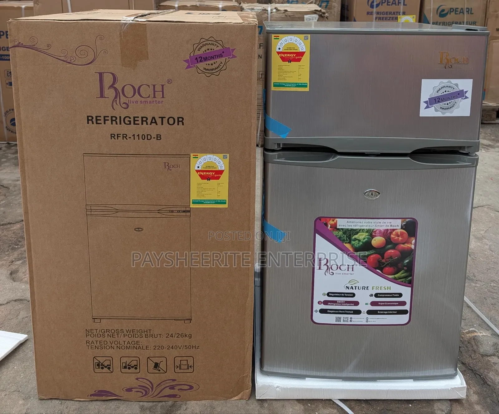 80l Roch Table Top Double Door Fridge