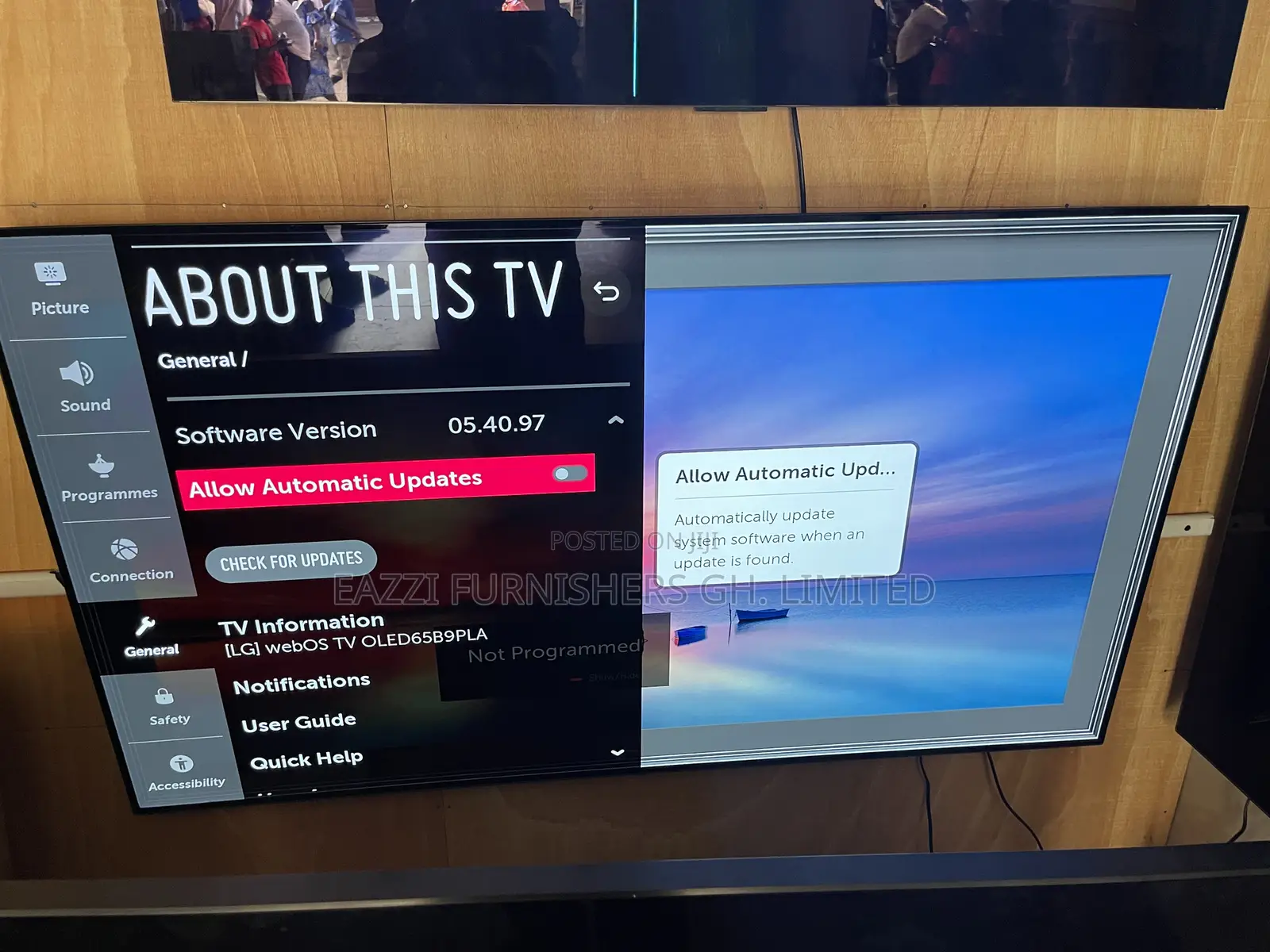 65" Inch Lg Oled Tv B9 Oled65b9pla 120hz Hdmi 2.1 Port DVB-T2/C/S2