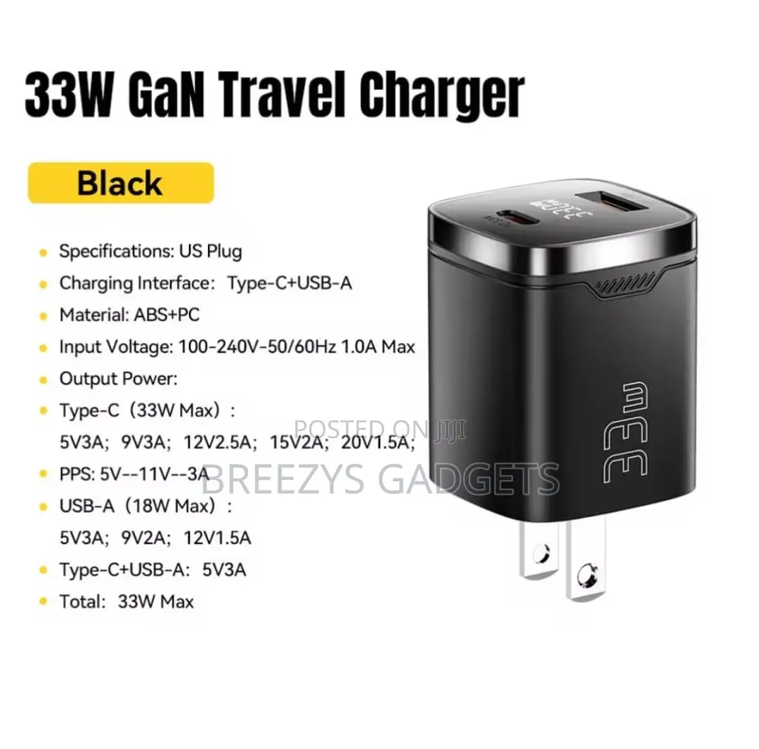 Essager 33w Gan Usb Type C Charger Digital Display Pd Fast Charging