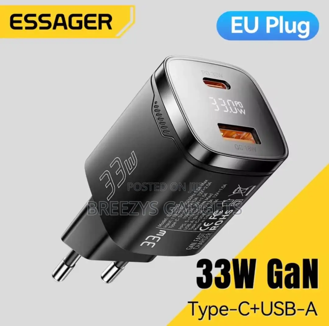 Essager 33w Gan Usb Type C Charger Digital Display Pd Fast Charging