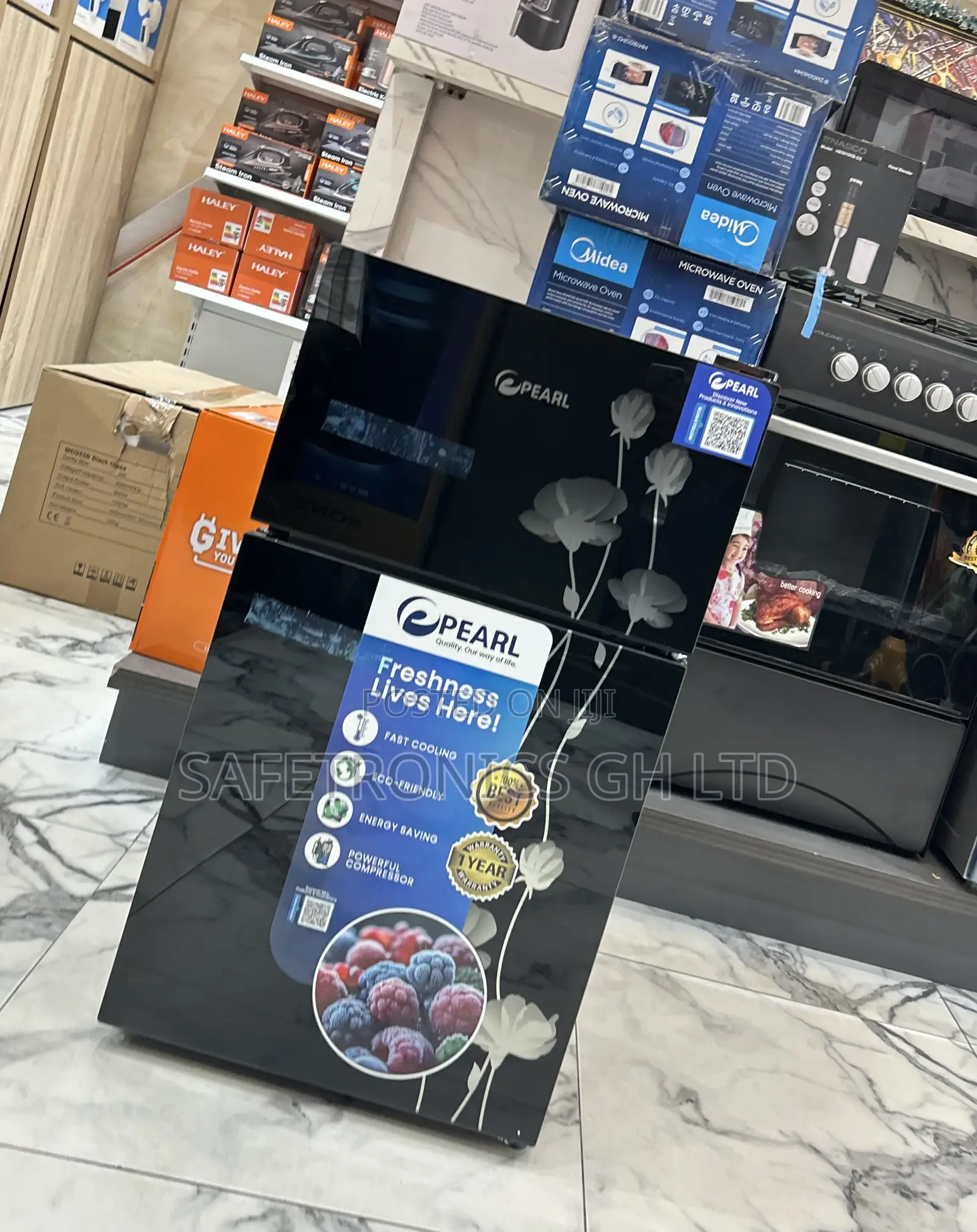 Super Cool Top Mount Doubledoor 90l Pearl Glass Black Fridge