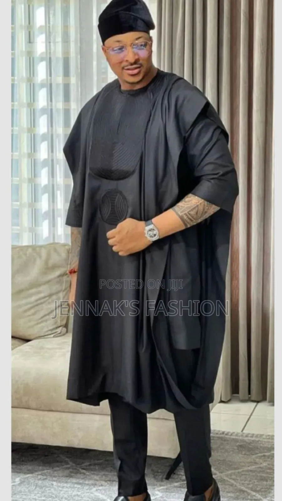 Men's Black 3 Pieces Agbada