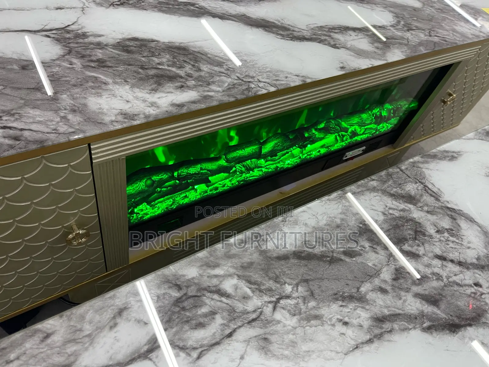 Electronic Tv Stand With Fire Flame and Bluetooth Speaker