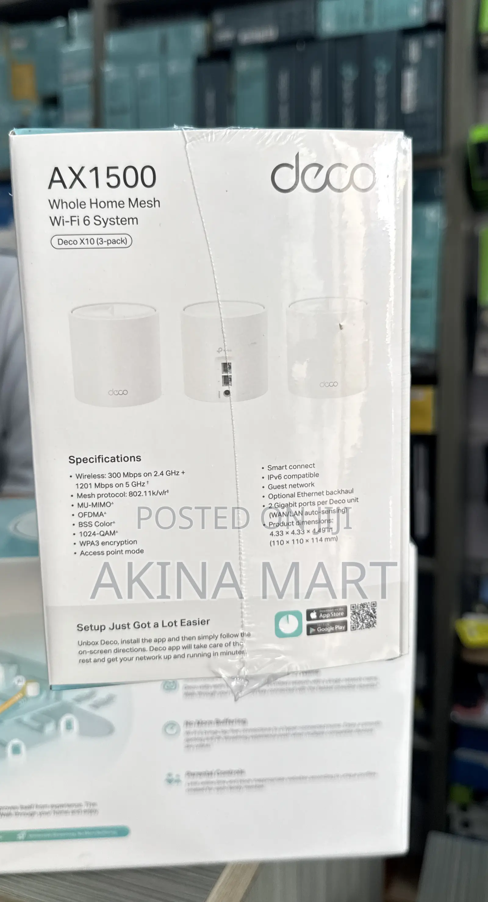 Deco Ax1500 Whole Home Mesh Wi-Fi 6 System Deco X10(3 Pack)