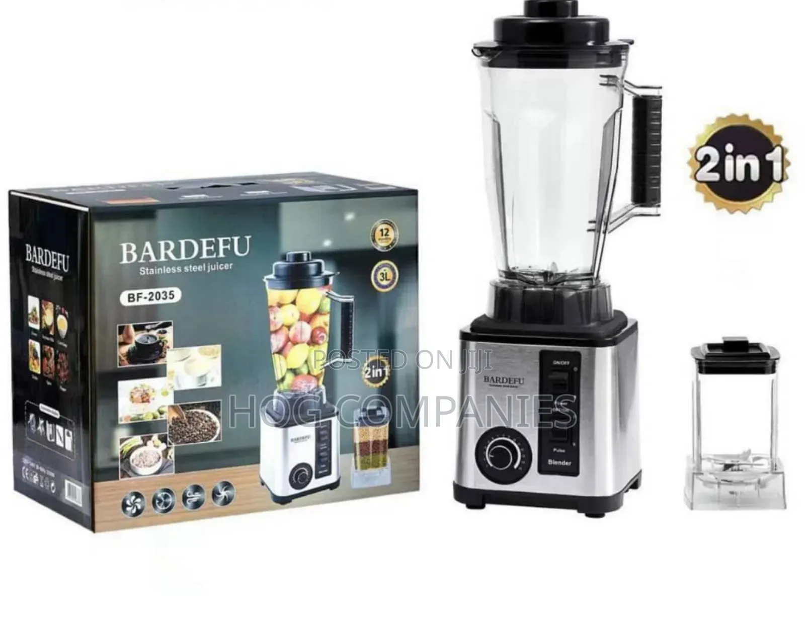Bardefu 2in1 Stainless Steel Multifunction Kitchen Blender