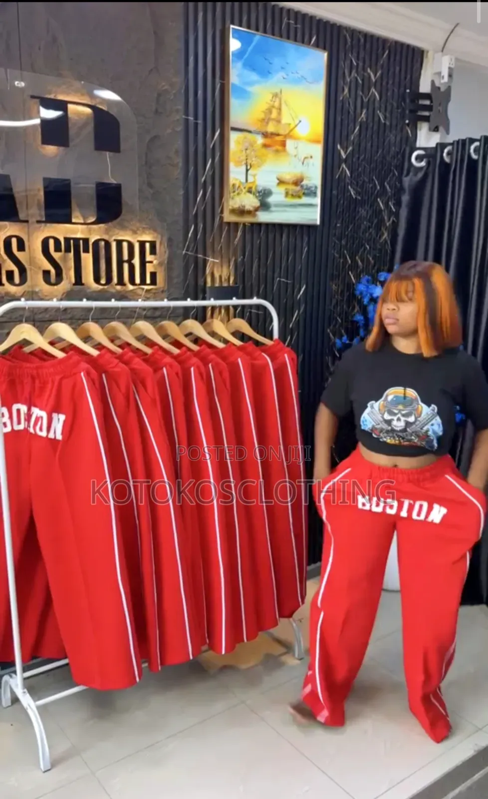 Cathy Red Joggers