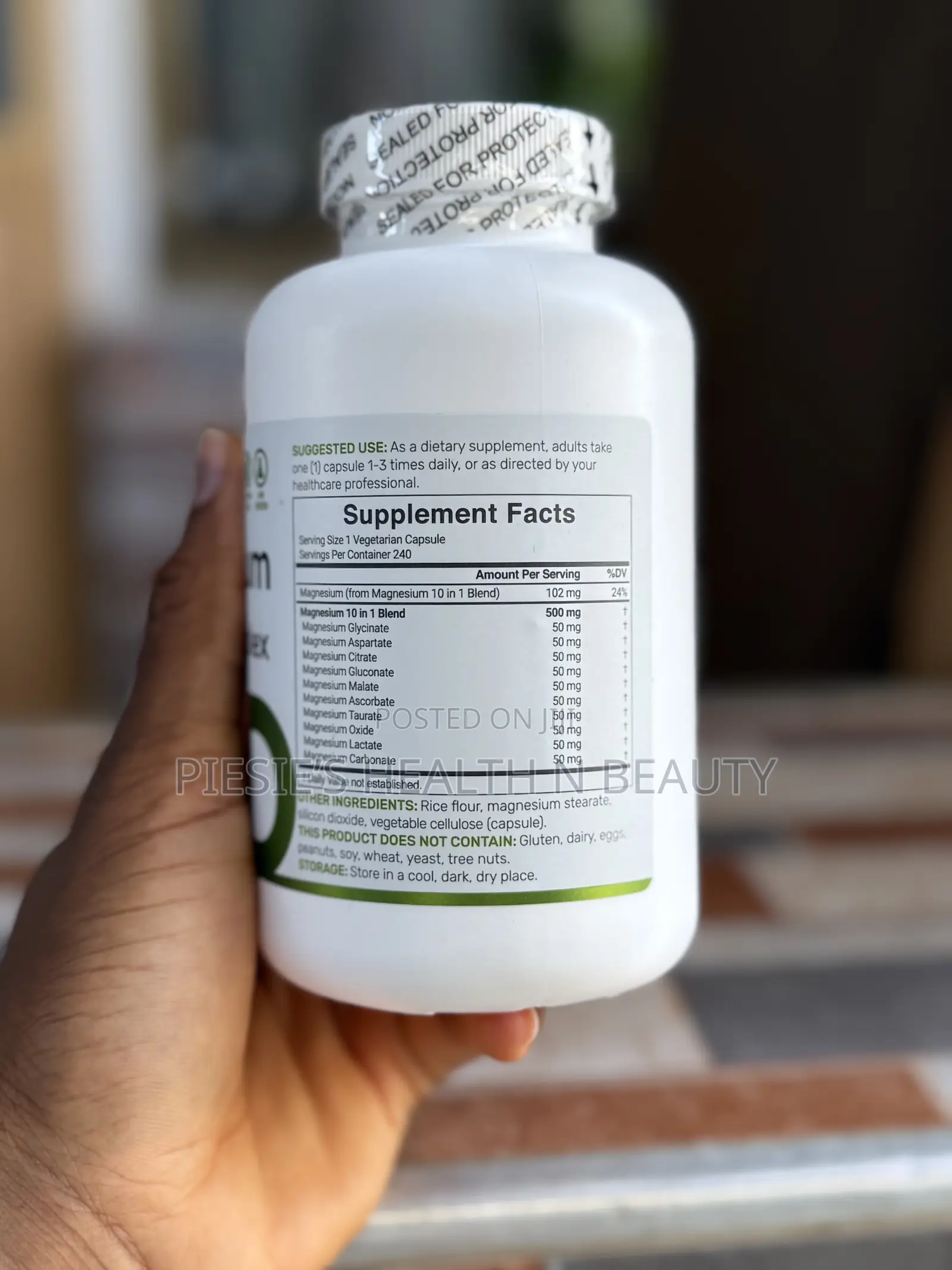 Deal Supplements Magnesium Complex 500mg,– 10-in-1, 240 Capsules