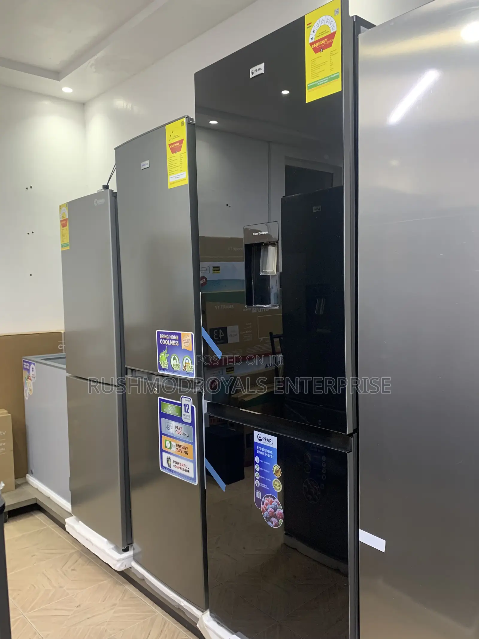 Pearl Pf-433bbgwd-1a 309liters Black Mirror Dispenser Fridge