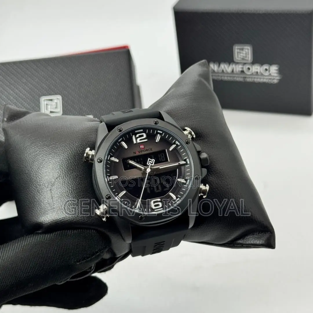 Naviforce Analog And Digital Watch With Rubber/Silicone Strap Watch