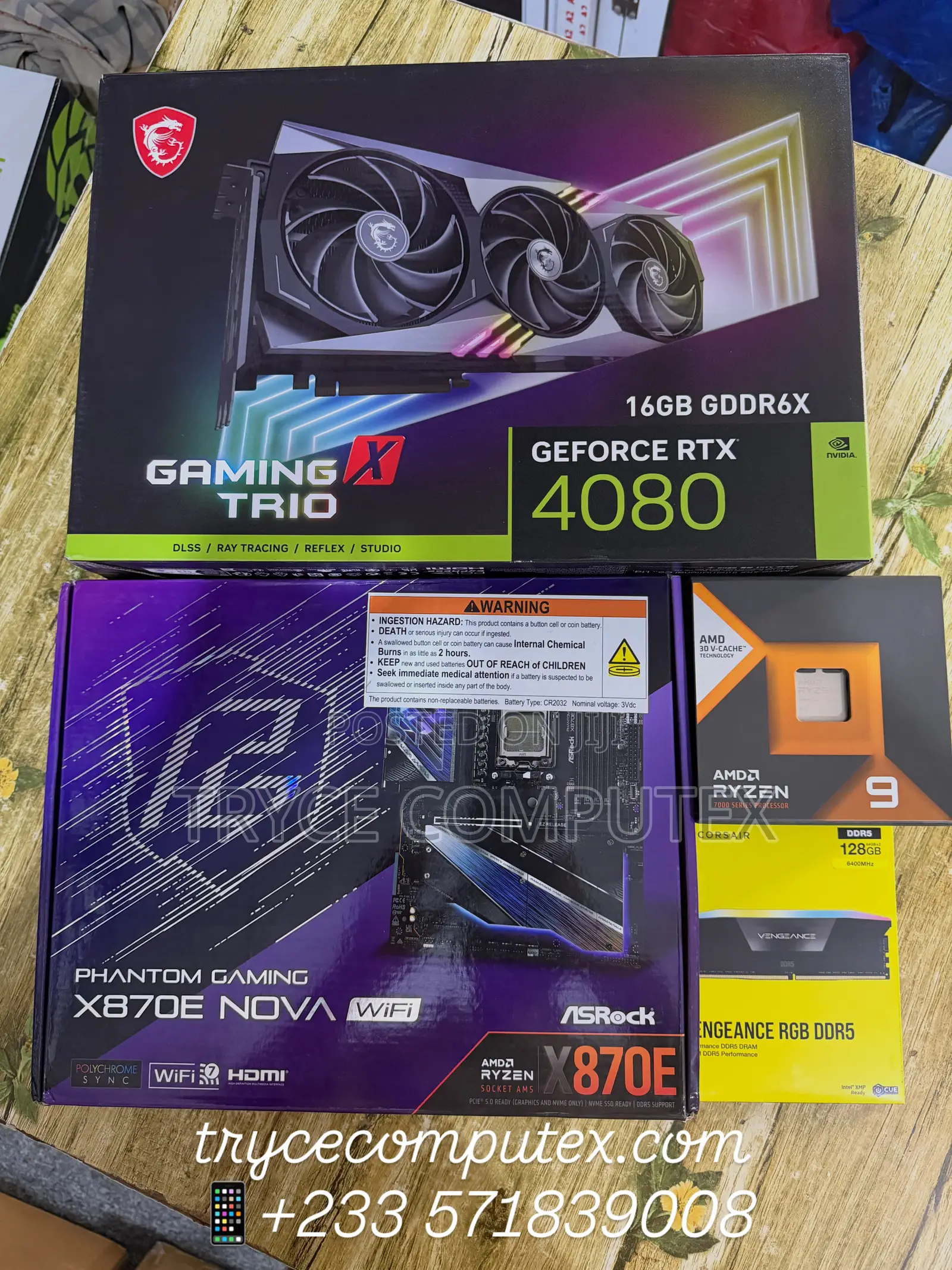 Amd Ryzen 9 7900x ,Rtx 4080 16gb ,128gb Ddr5 Ram Combo