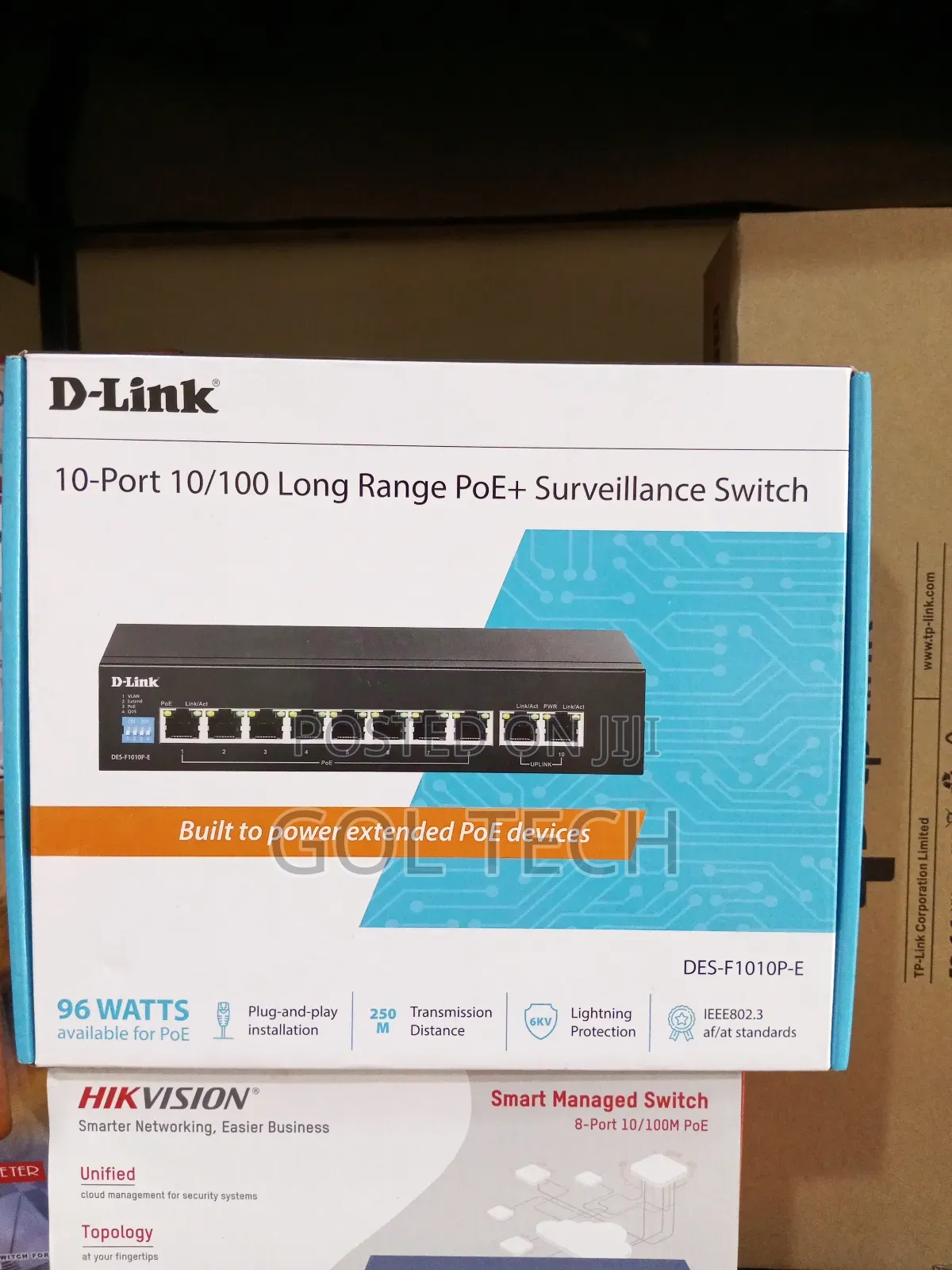 10-port 10/100 Long Range Poe+ Surveillance Switch Des-f1010p-e