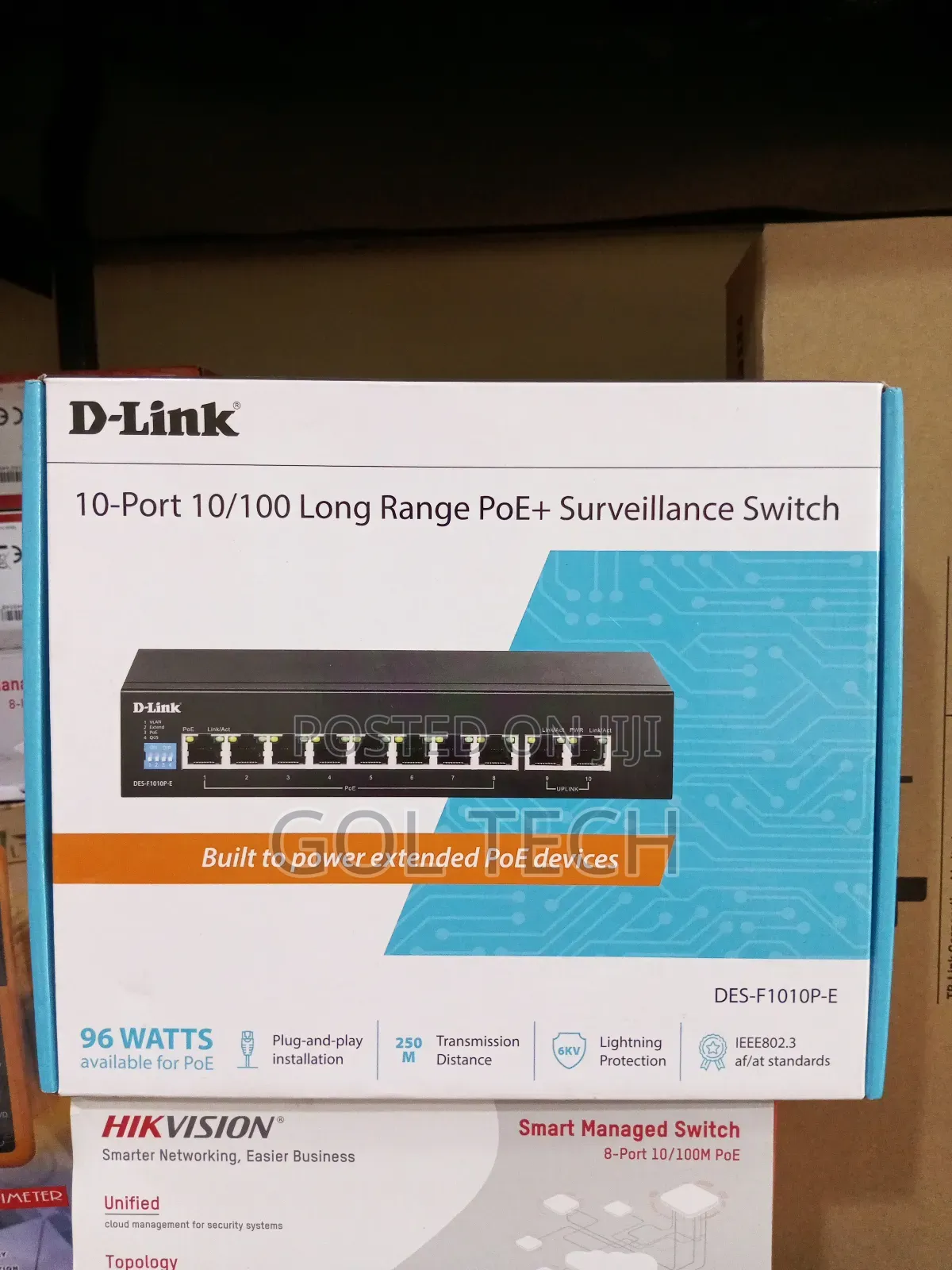 10-port 10/100 Long Range Poe+ Surveillance Switch Des-f1010p-e