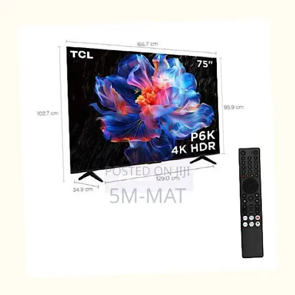 TCL 75p6k-Uk 75" Ultra Hd, HDR Tv, Smart Tv Powered by Google Tv