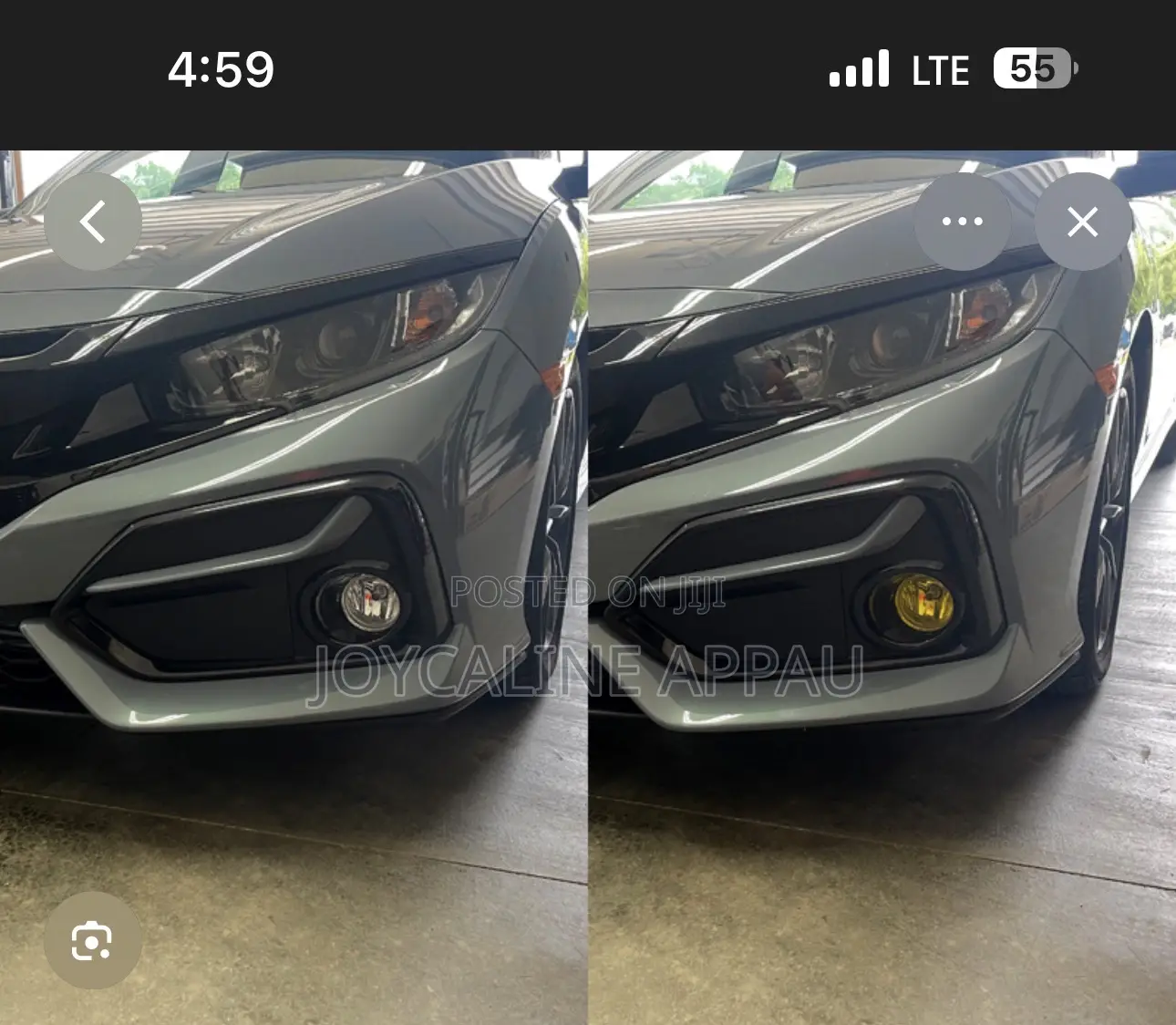 Honda Civic 2019 to 2021 Fog Light and Cover With Bulb Complete