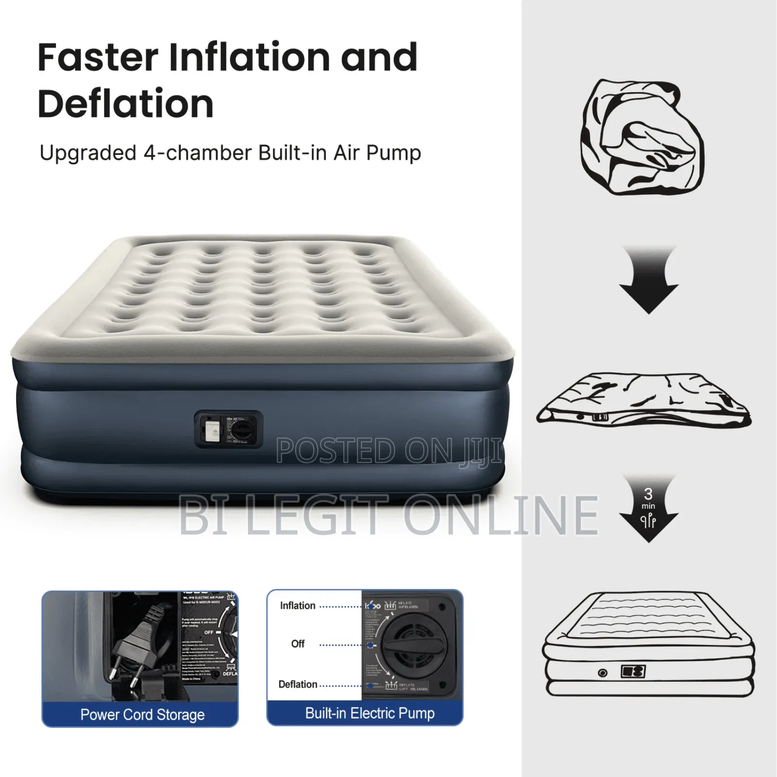 Queen Size Air Bed Mattress With Pump