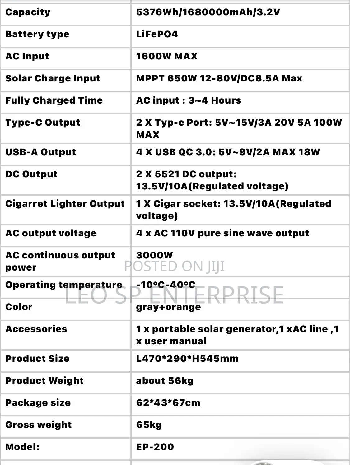 5000w With 5376wh Batteries, Comes With 800w Panel