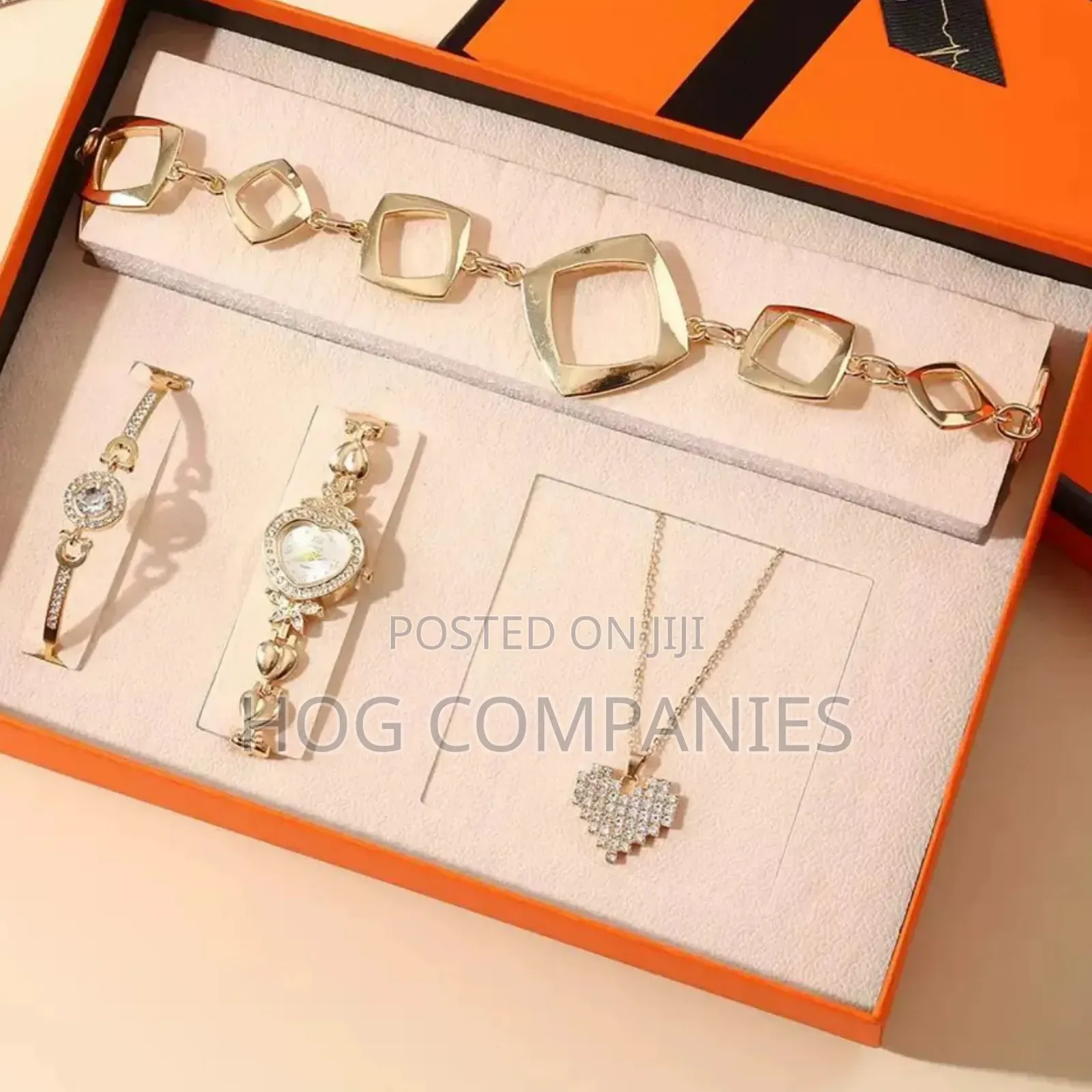 Ladies Watch Necklace Belt Valentine Gift Set Package- Fast Delivery