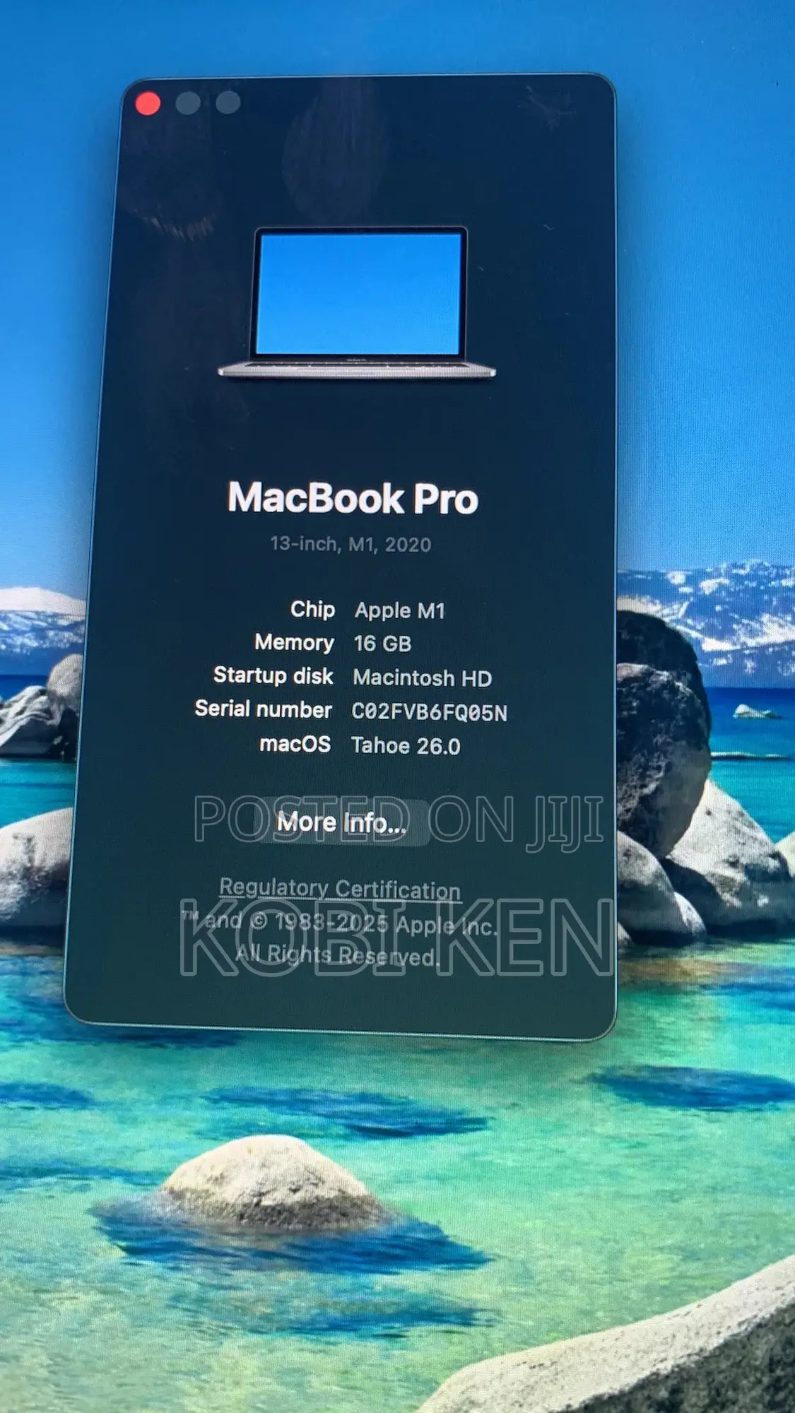 Laptop Apple MacBook Pro 2020 16GB Apple M1 SSD 512GB