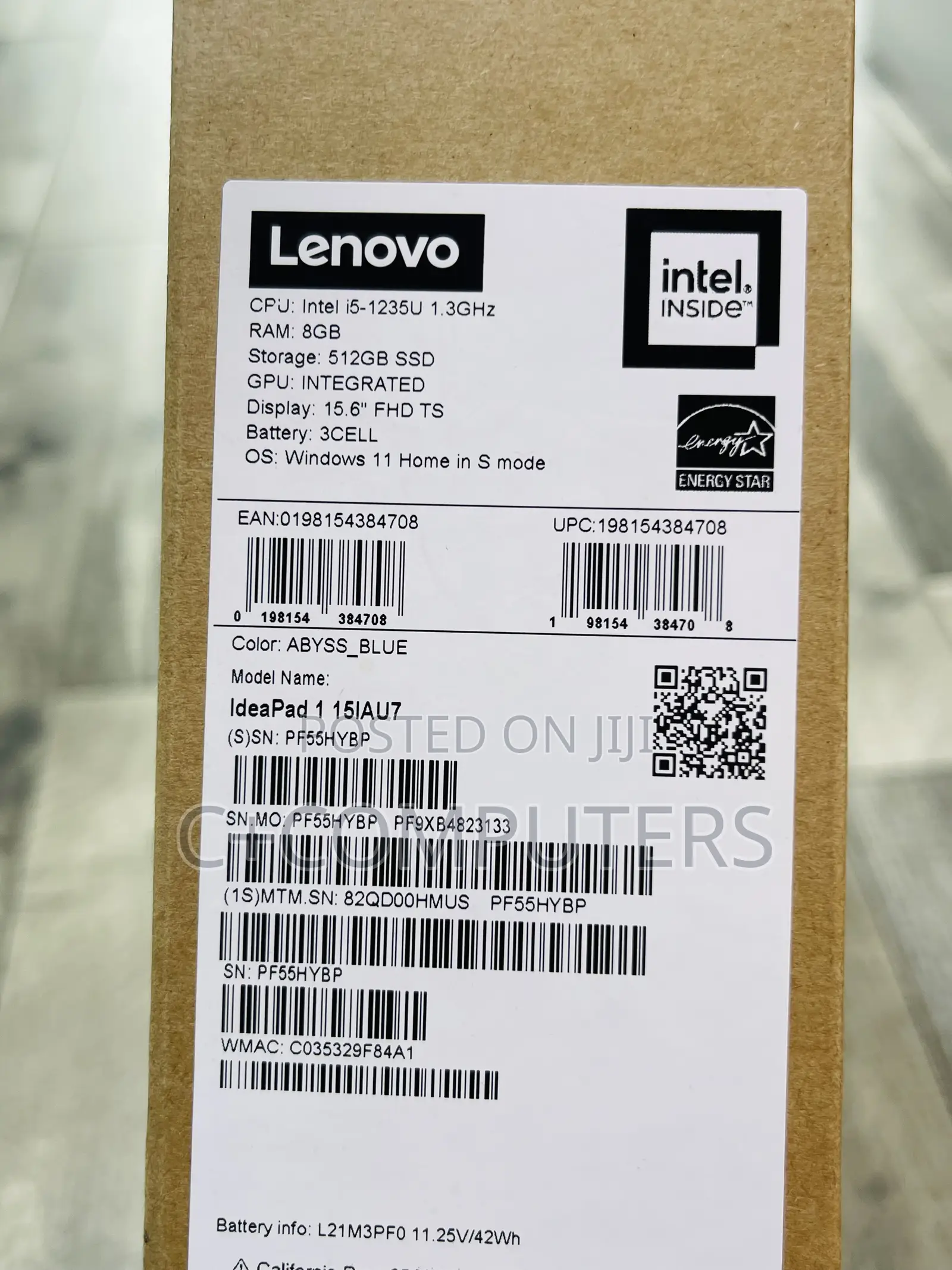 New Laptop Lenovo IdeaPad 1 8GB Intel Core I5 SSD 512GB