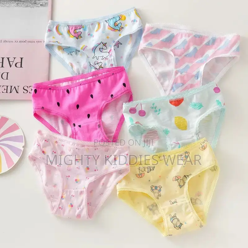 Multi-color Lace Cotton Children's Underwear Girls Age 2-3yrs Only
