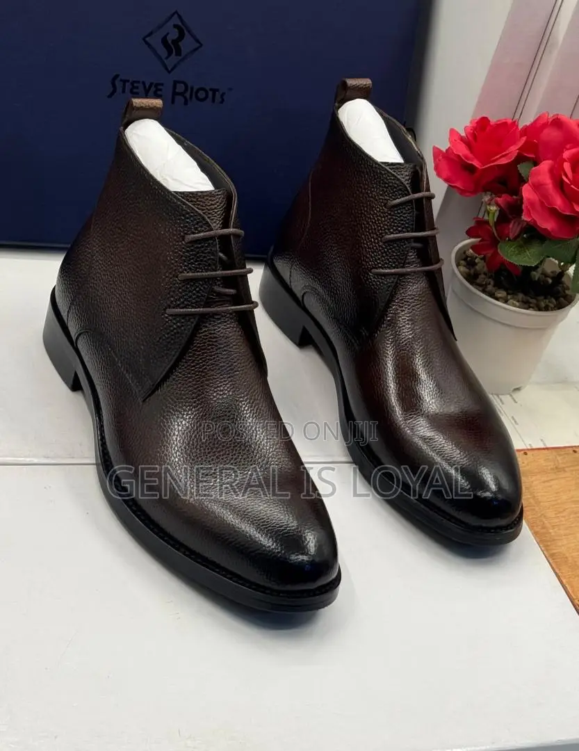 Steve Riots Coffee Leather Lace Boot