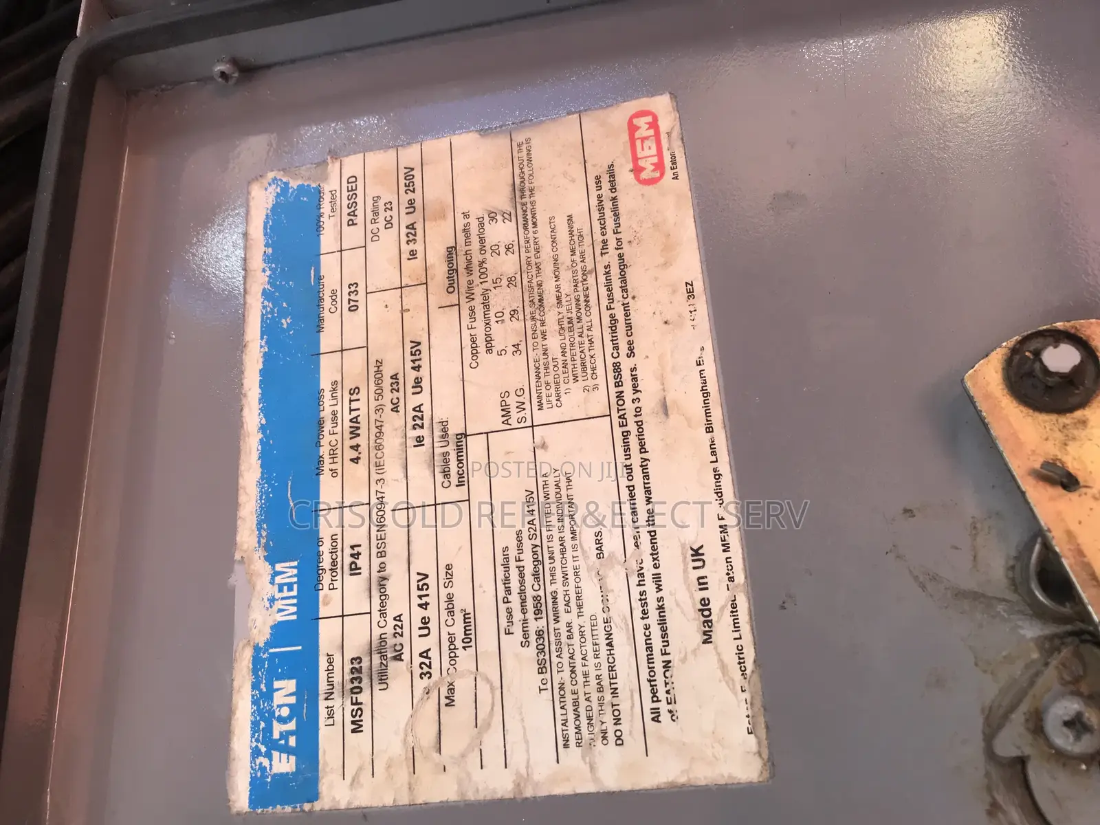 32a Eaton/ Mem TPN Switch