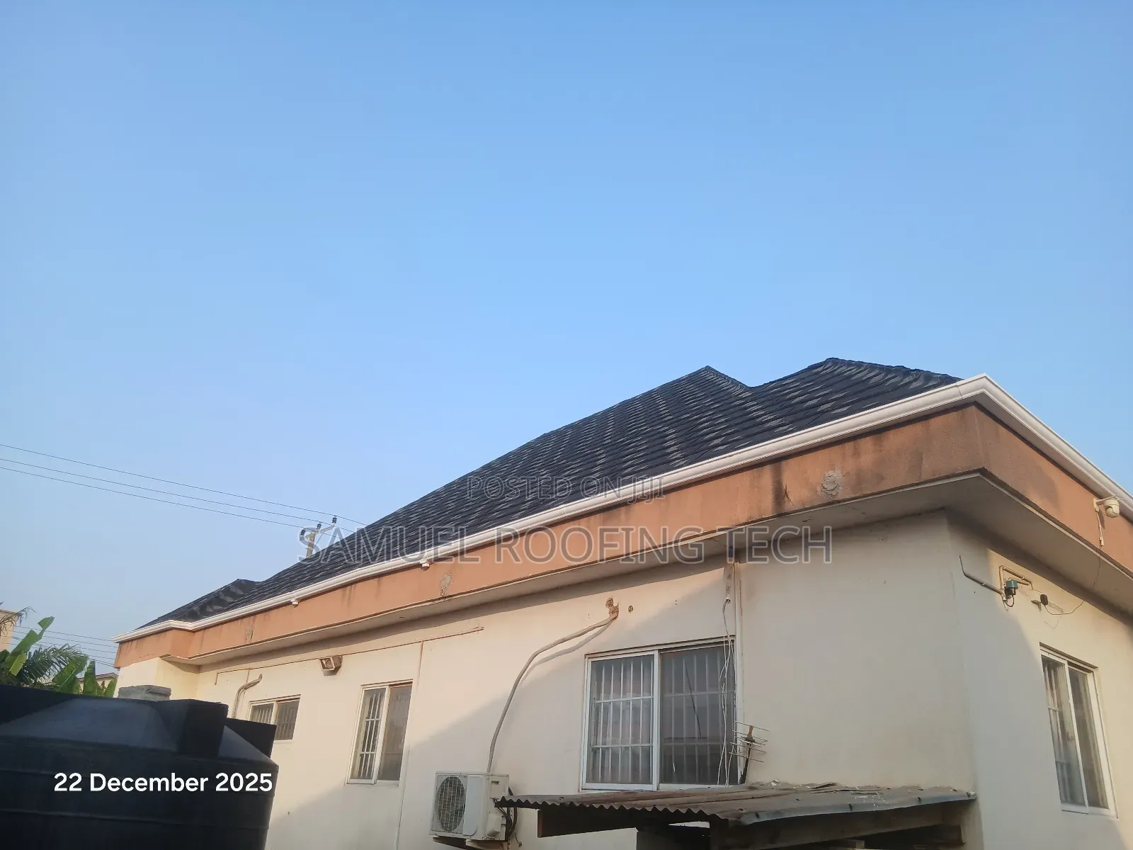 Shingles Black and White Rain Gutter