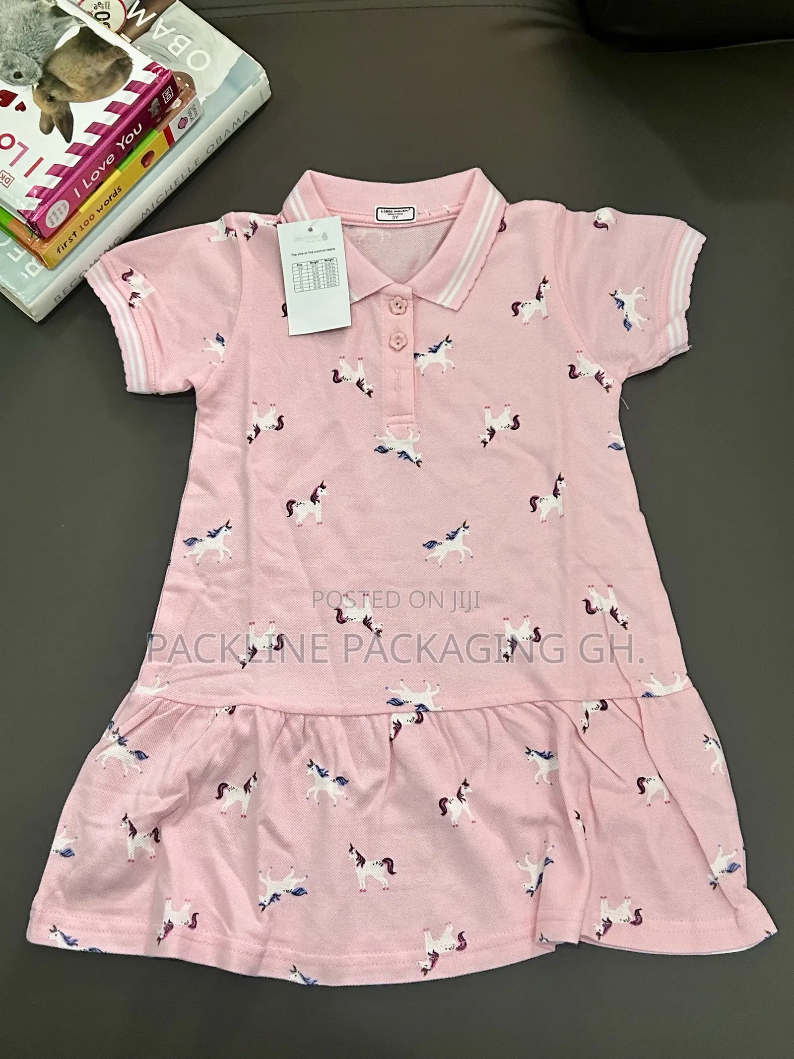 Kids Pink Polo Dress Girls Casual Wear