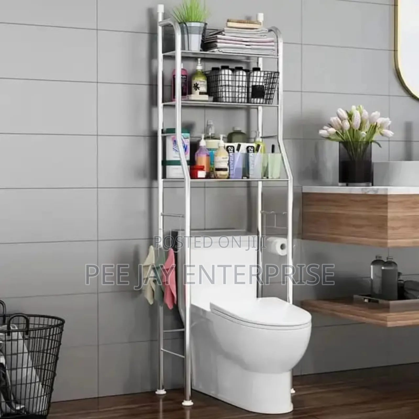 3-Tier Stainless Steel Over-the-Toilet Storage Rack