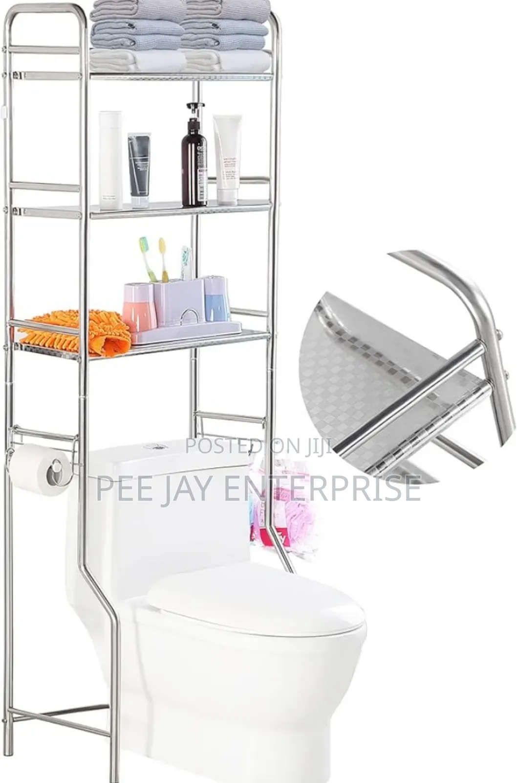 3-Tier Stainless Steel Over-the-Toilet Storage Rack