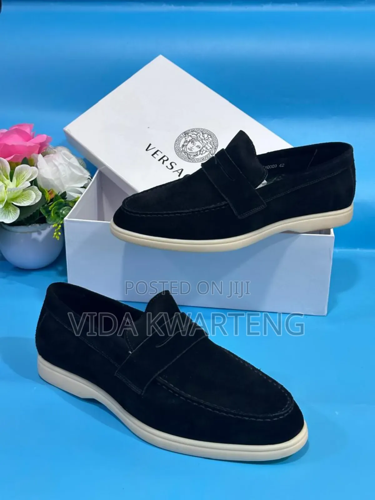 High Quality Versace Black Suede Loafers