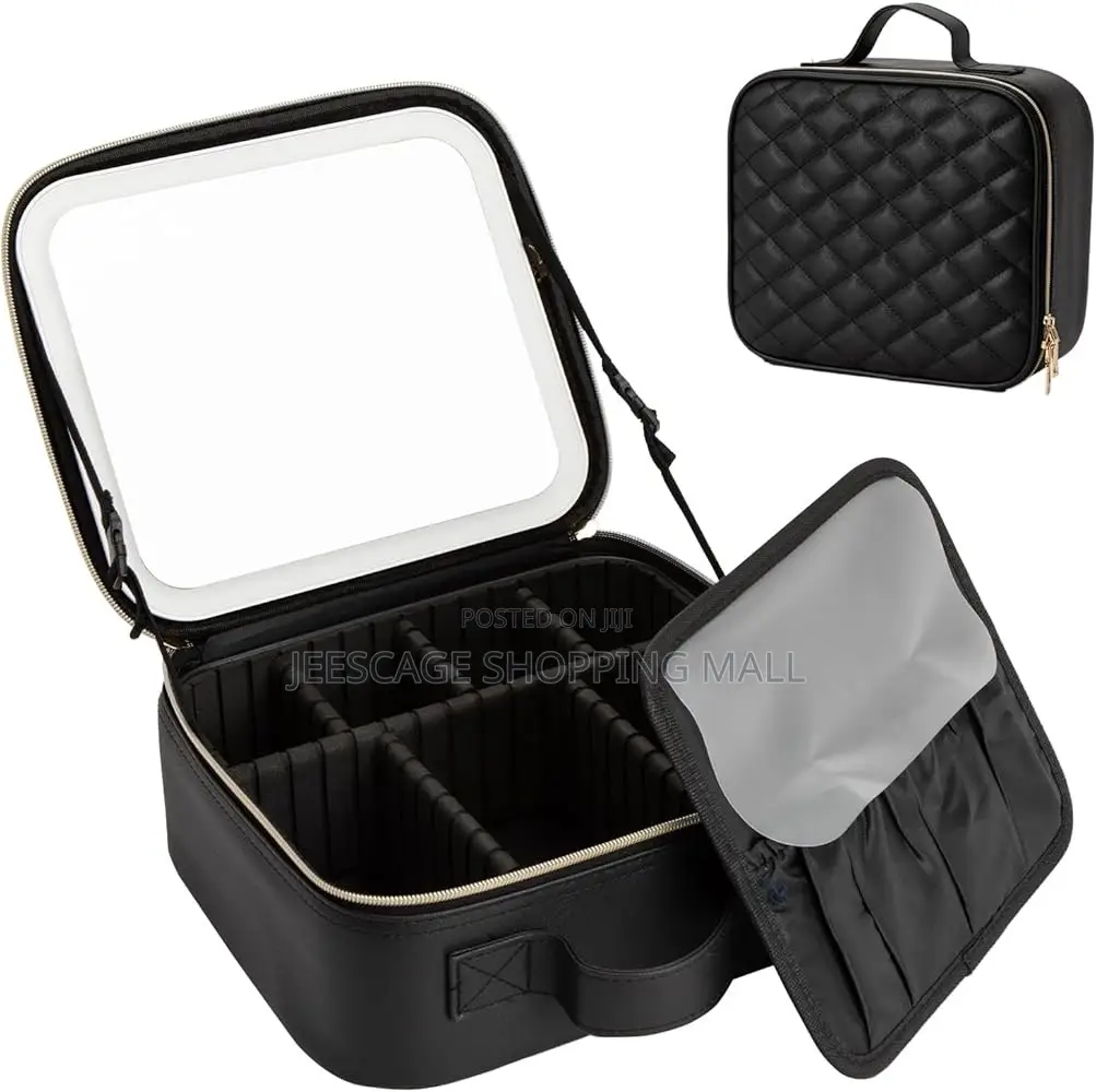 Light Up Mirror Cosmetics, Organizer Makeup Case Bag