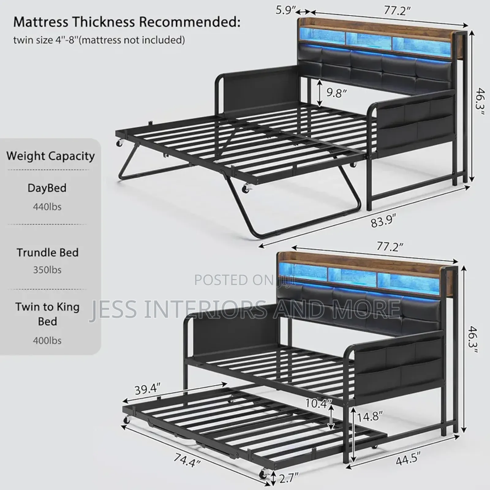 Bed Frame (Twin to King Daybed)