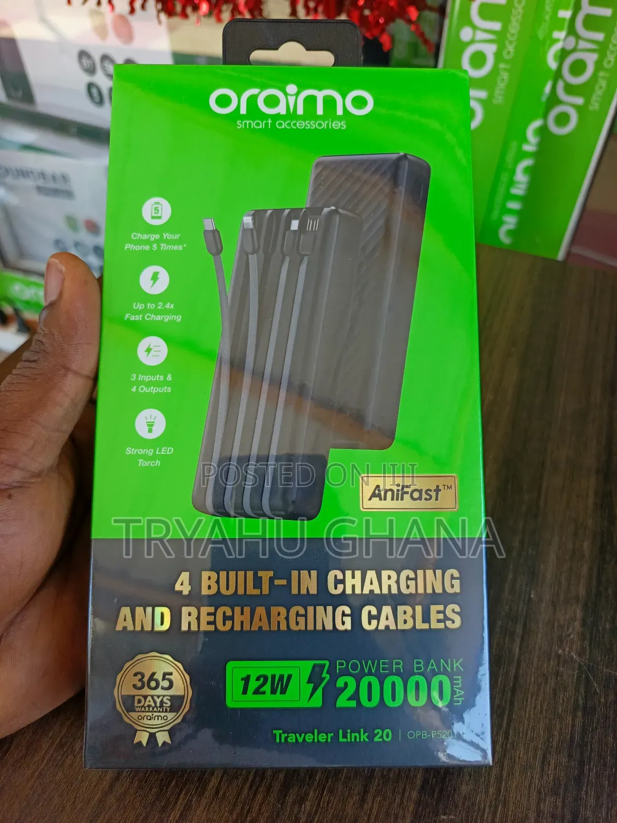 Oraimo 20000mah Power Bank (Opb-5201) Adapter For Everyday Convenience