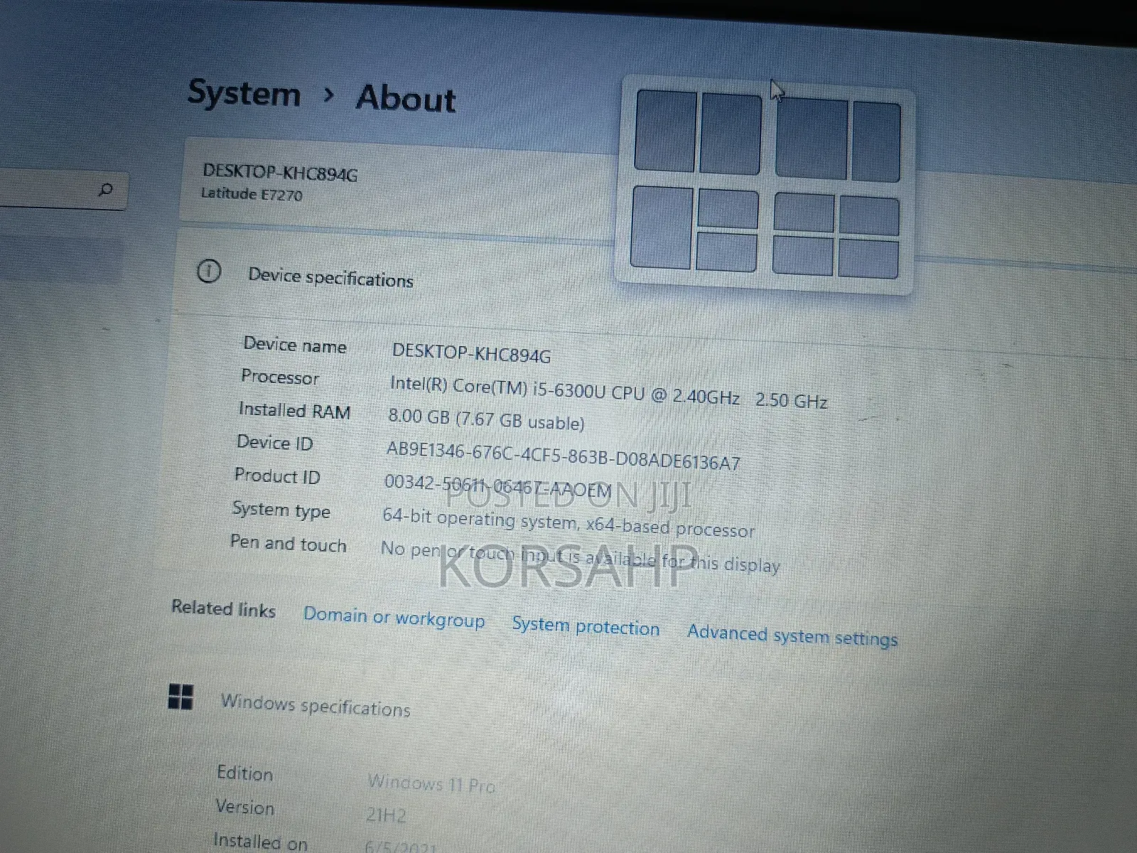 Laptop Dell Latitude 12 E7270 8GB Intel Core I5 SSD 256GB