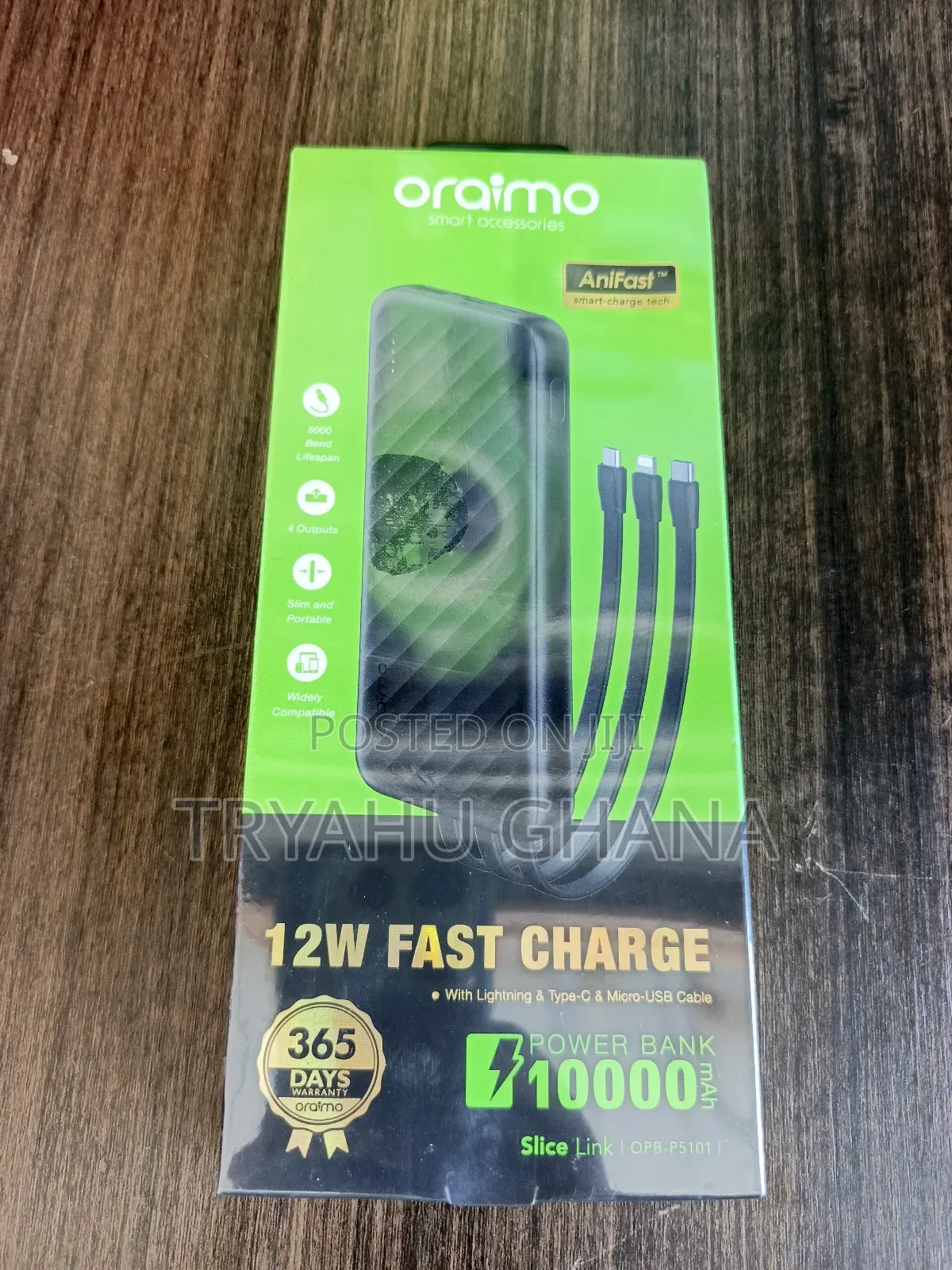 Oraimo Power Bank 10000mah (Opb-5101)– For Phones & Tablets