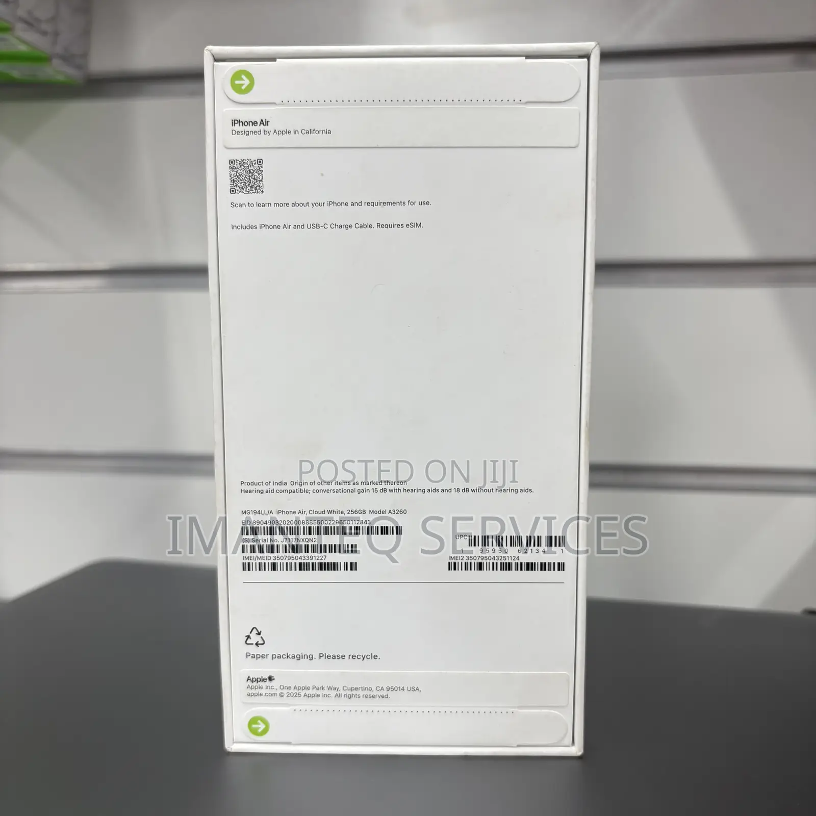 New Apple iPhone Air 256 GB White