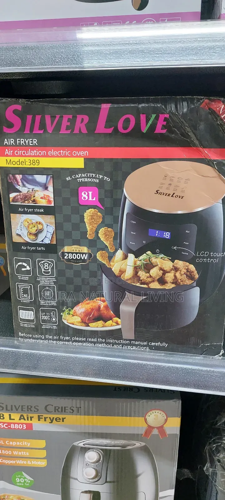 Silver Love Air Fryer 8l