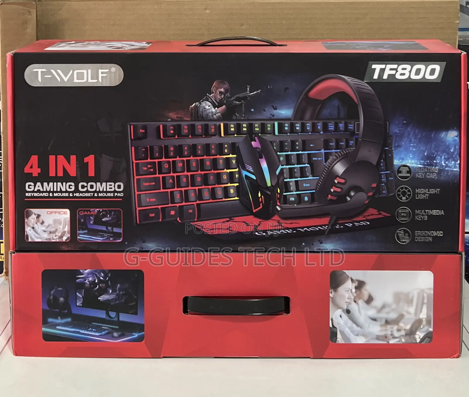 T-Wolf Tf800 4-in-1 Gaming Combo Keyboard/ Mouse/ Headset/ Mouse Pad