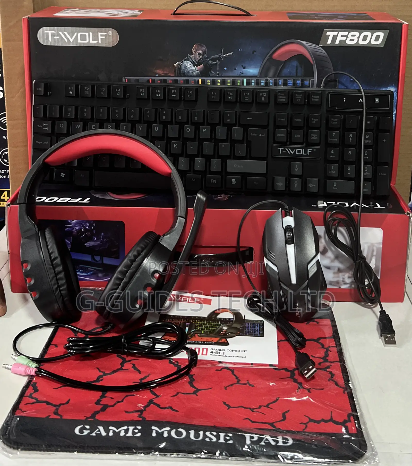 T-Wolf Tf800 4-in-1 Gaming Combo Keyboard/ Mouse/ Headset/ Mouse Pad