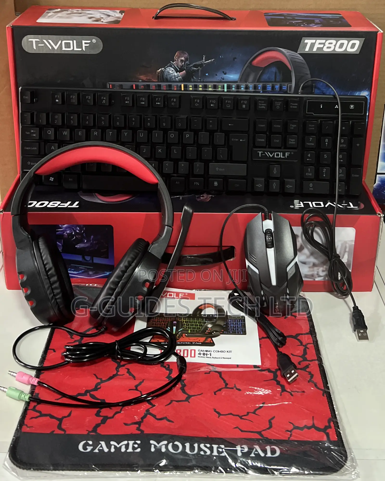T-Wolf Tf800 4-in-1 Gaming Combo Keyboard/ Mouse/ Headset/ Mouse Pad