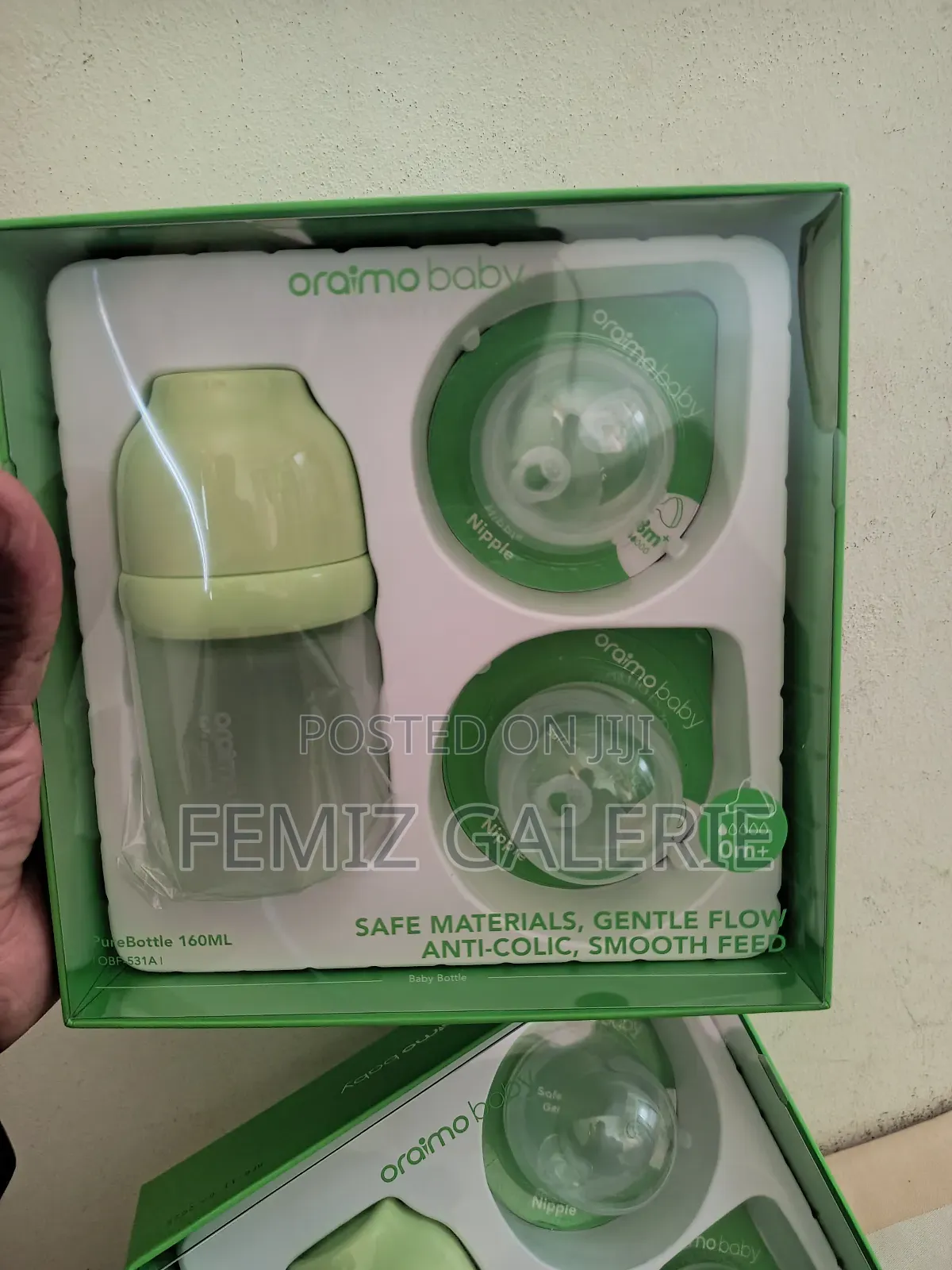 Oraimo Purebottle 160 160ml Anti-Colic Silicone Glass Baby Bottle