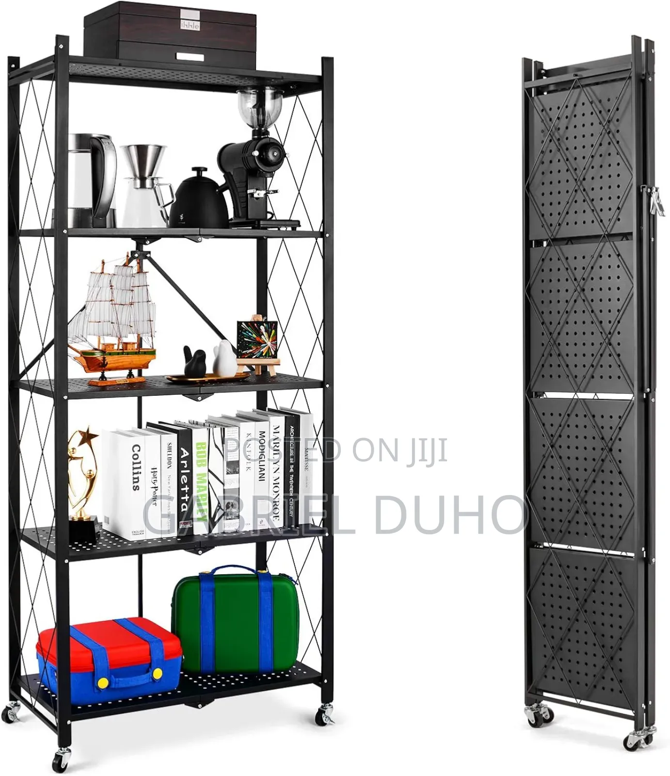 5 Tier Foldable Metal Shelf