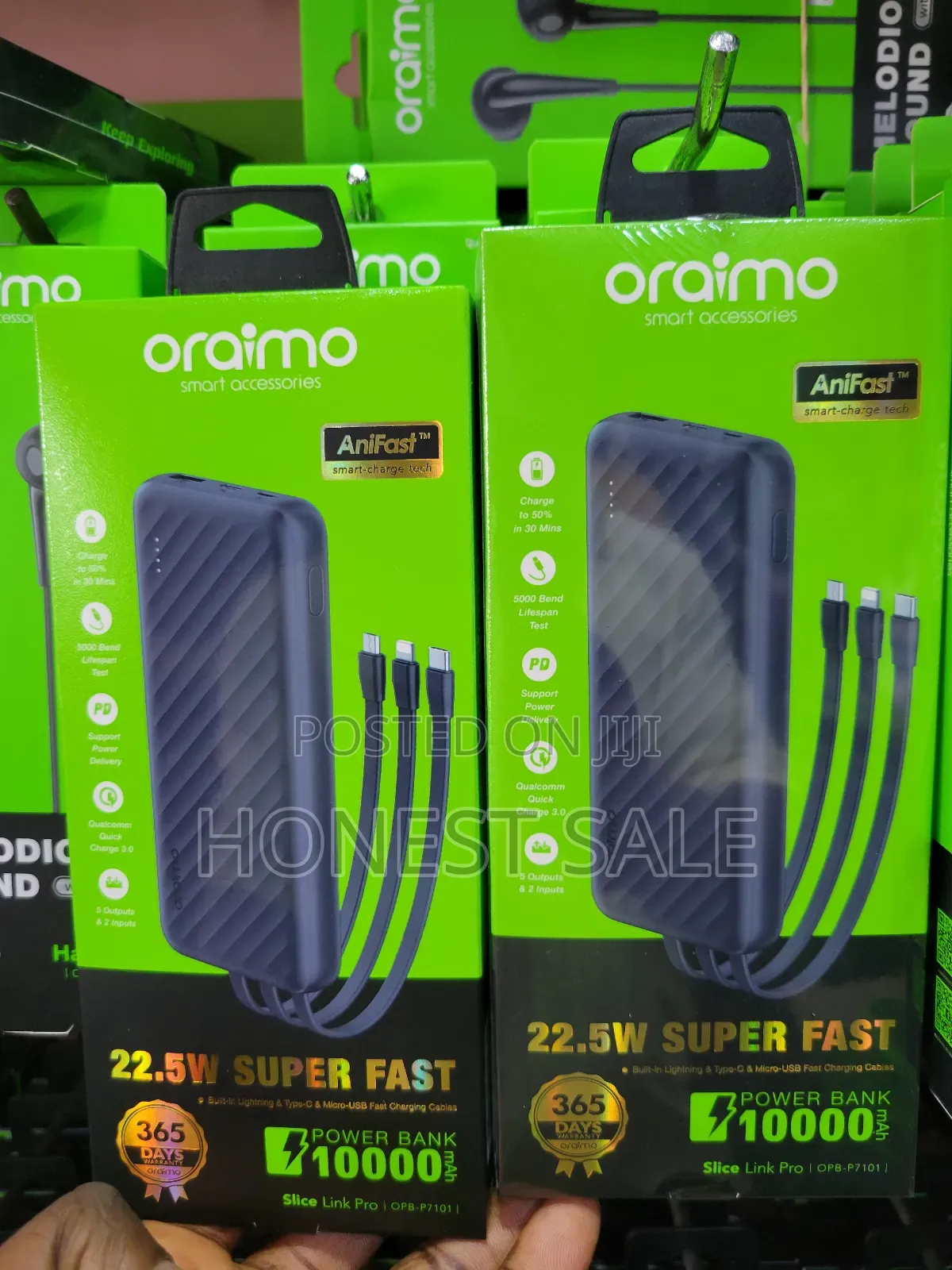 Oraimo 22.5w Fast Charging Power Bank Type-C and Usb-a 10000mah