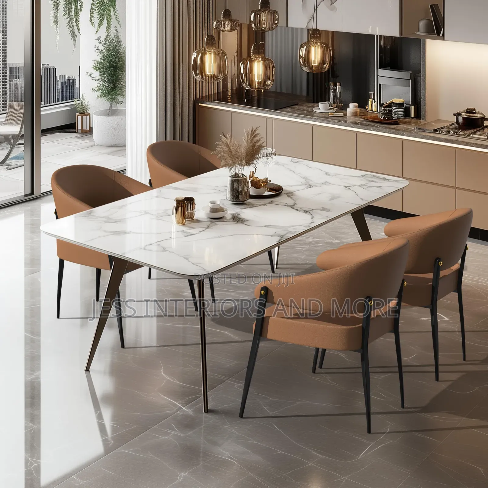 Leather Dining Chair Set of 2